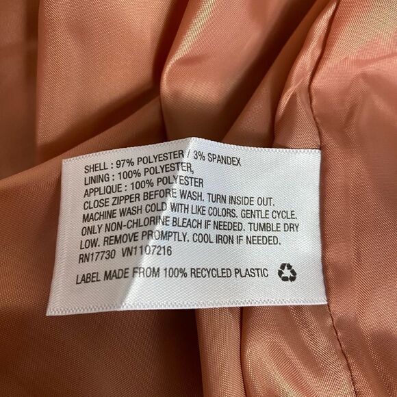 Mossimo Supply M Varsity jacket silky fabric w/ embroidery and ribbed accent - Picture 5 of 6